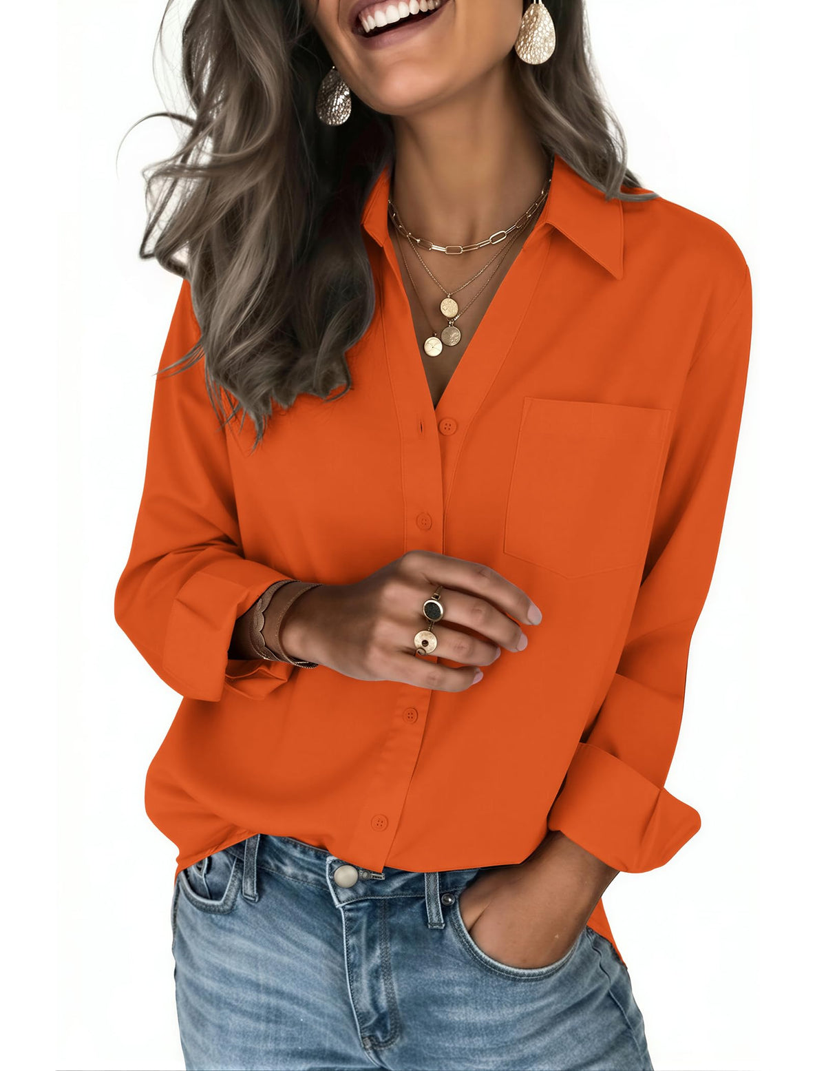 Zeagoo Blouses for Women Long Sleeve Dressy Casual Button Down Shirts