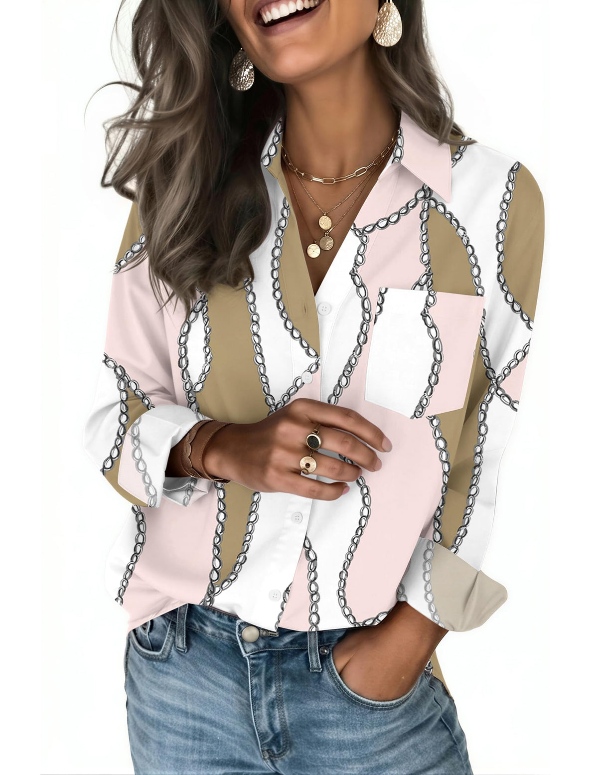 Zeagoo Blouses for Women Long Sleeve Dressy Casual Button Down Shirts