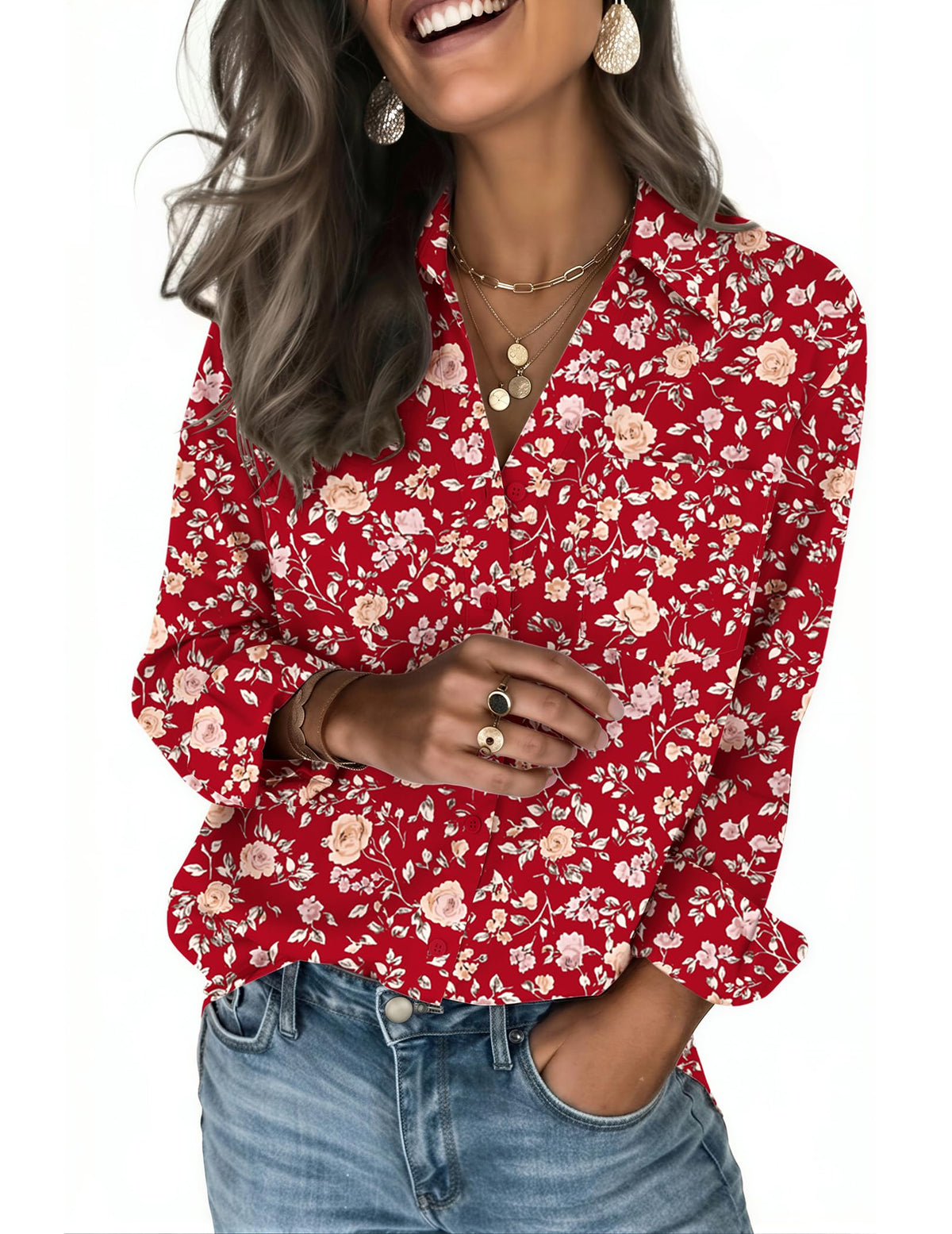 Zeagoo Blouses for Women Long Sleeve Dressy Casual Button Down Shirts