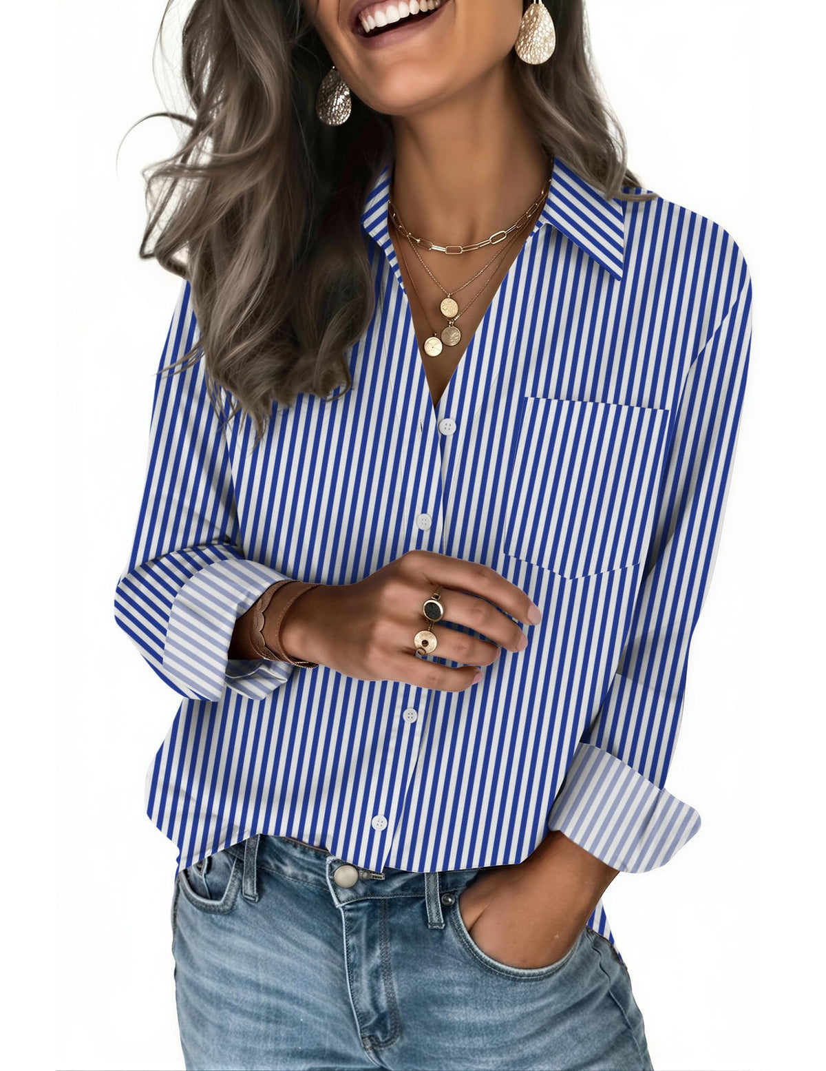 Zeagoo Blouses for Women Long Sleeve Dressy Casual Button Down Shirts