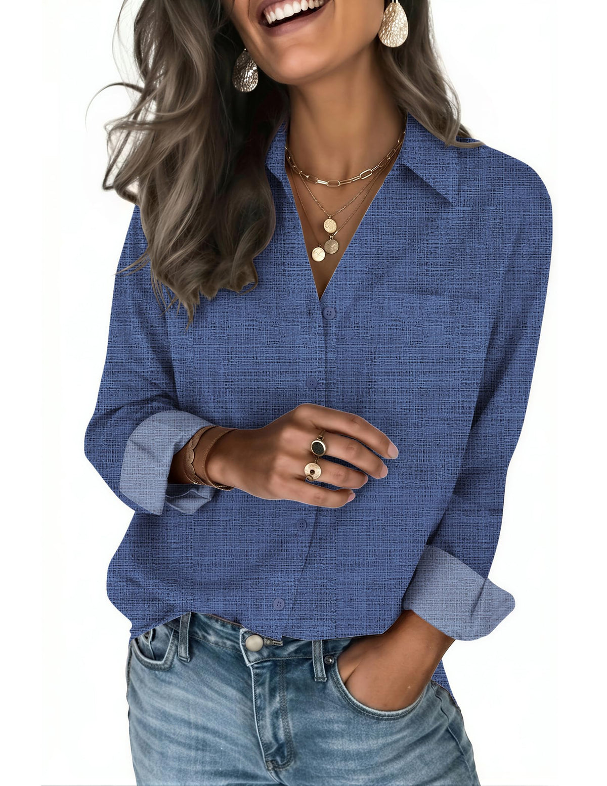 Zeagoo Blouses for Women Long Sleeve Dressy Casual Button Down Shirts