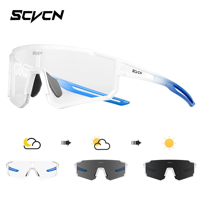 SCVCN Outdoor Cycling Sunglasses Men MTB Bike Glasses  Sports Mountain Climbing fishing Women Bicycle Cycling UV400 Goggles