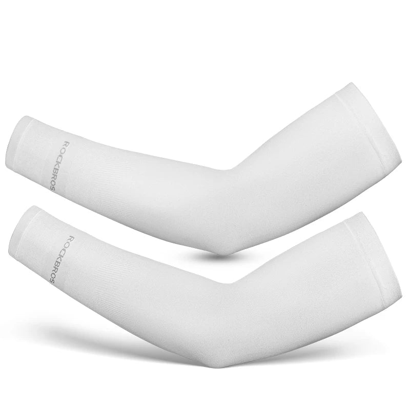 ROCKBROS Summer Breathable Ice Silk Bicycle Sleeves Sun UV Protect Cycling Arm Sleeves Outdoor Sports Run MTB Road Bike Sleeves