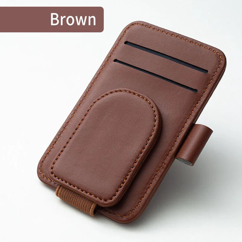 Car Sun Visor Organizer Multi-Pocket Business Card Storage Management Sunglasses Holder Visor Accessories Auto Interior