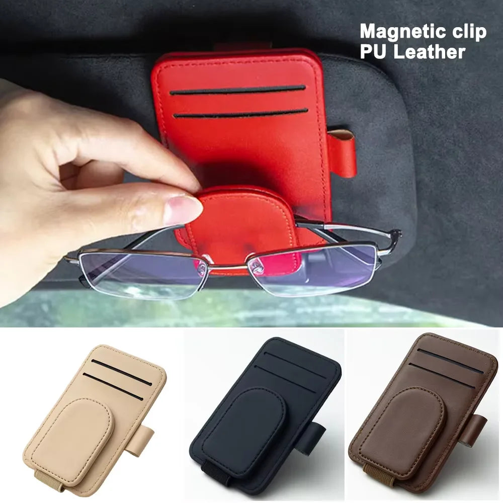 Car Sun Visor Organizer Multi-Pocket Business Card Storage Management Sunglasses Holder Visor Accessories Auto Interior