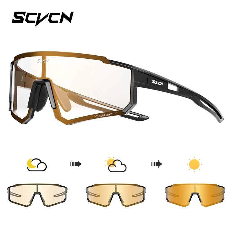 SCVCN Outdoor Cycling Sunglasses Men MTB Bike Glasses  Sports Mountain Climbing fishing Women Bicycle Cycling UV400 Goggles