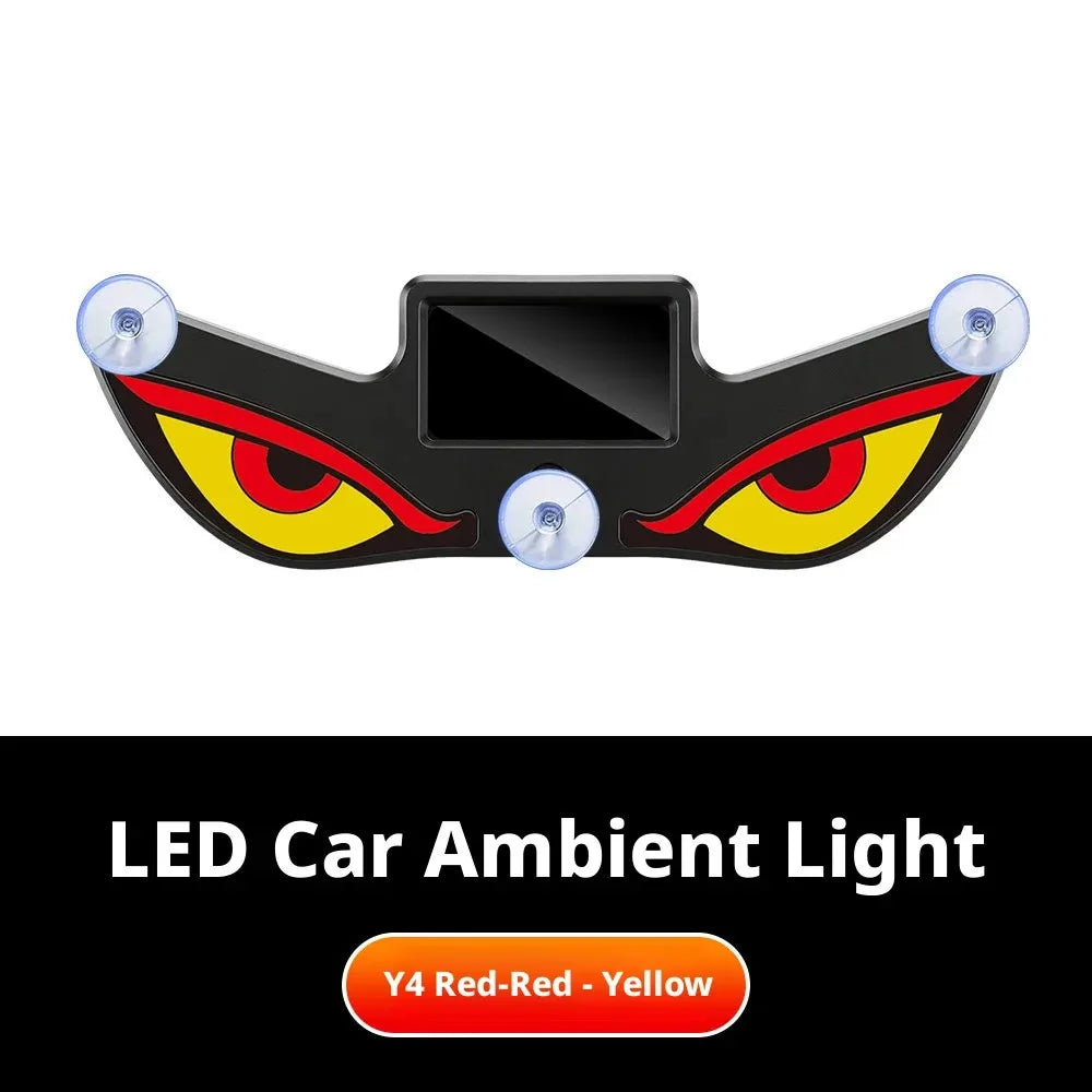 2026 Solar LED Devil Eyes Windshield Warning Flashing Signal Indicator Car LED Ambient Lights with Suction Cup for Auto Window