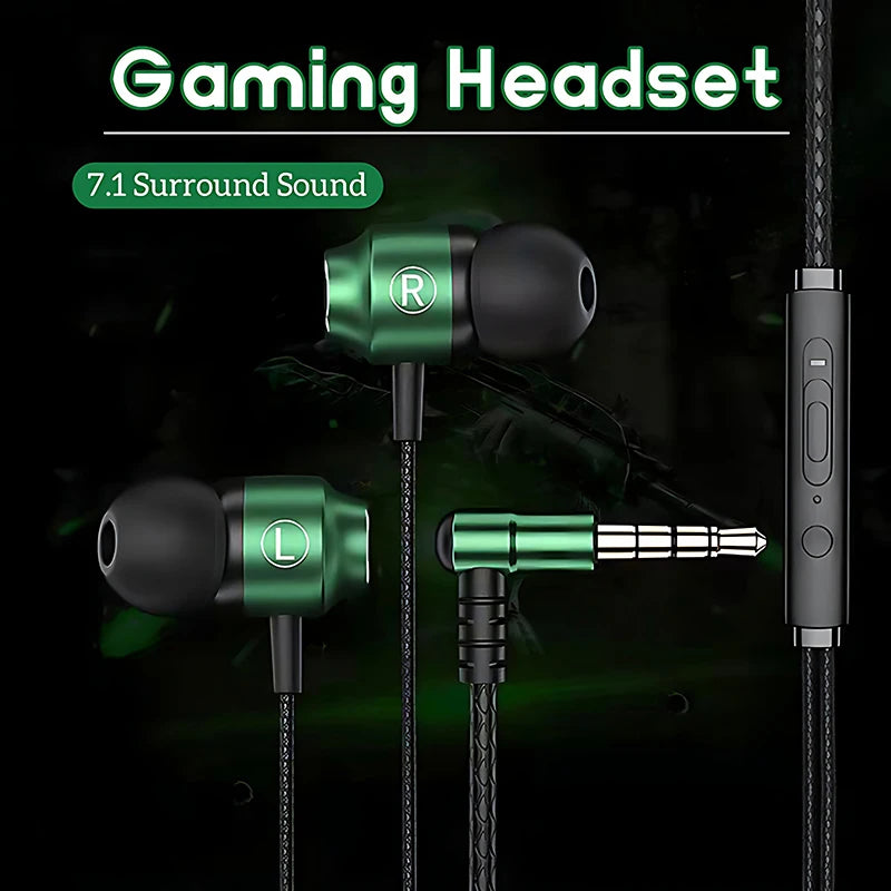 9D HIFI Heavy Bass Game Earphones 3.5MM AUX/Type-C 90° L Elbow Metal Magnetic Music Earbuds With Mic In-Ear Headsets For Android