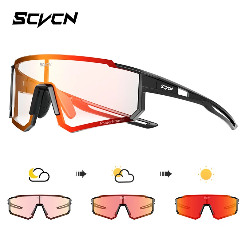 SCVCN Outdoor Cycling Sunglasses Men MTB Bike Glasses  Sports Mountain Climbing fishing Women Bicycle Cycling UV400 Goggles