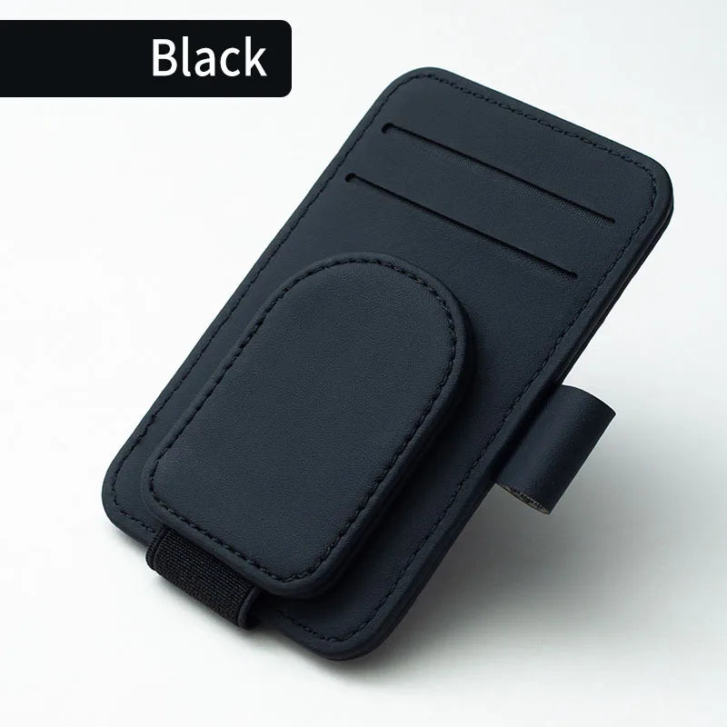 Car Sun Visor Organizer Multi-Pocket Business Card Storage Management Sunglasses Holder Visor Accessories Auto Interior