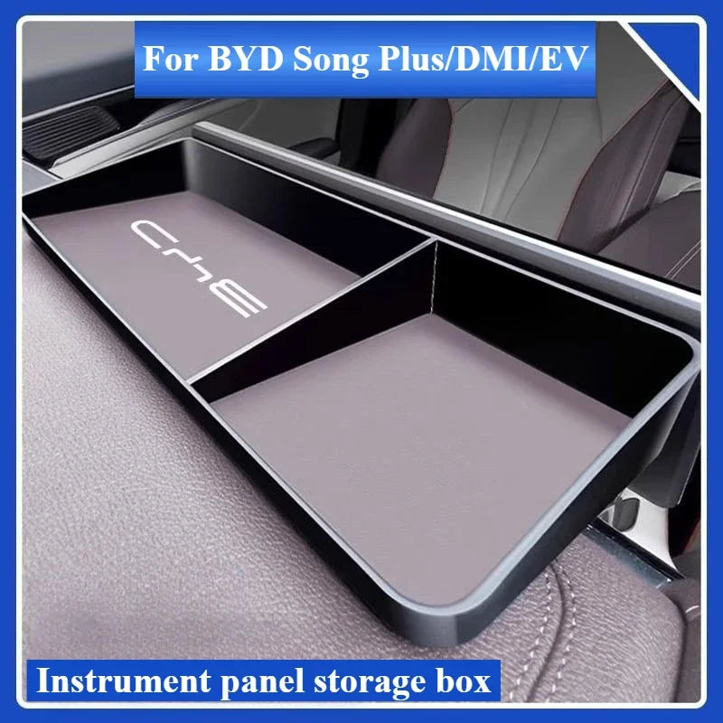 For BYD Song Plus DMi EV 2022-2025 Instrument Panel Storage Box Navigation Screen Back Storage Tray Car Organizer Accessories
