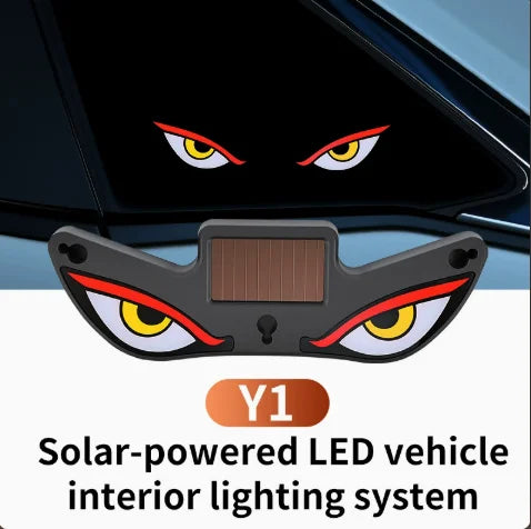 2026 Solar LED Devil Eyes Windshield Warning Flashing Signal Indicator Car LED Ambient Lights with Suction Cup for Auto Window