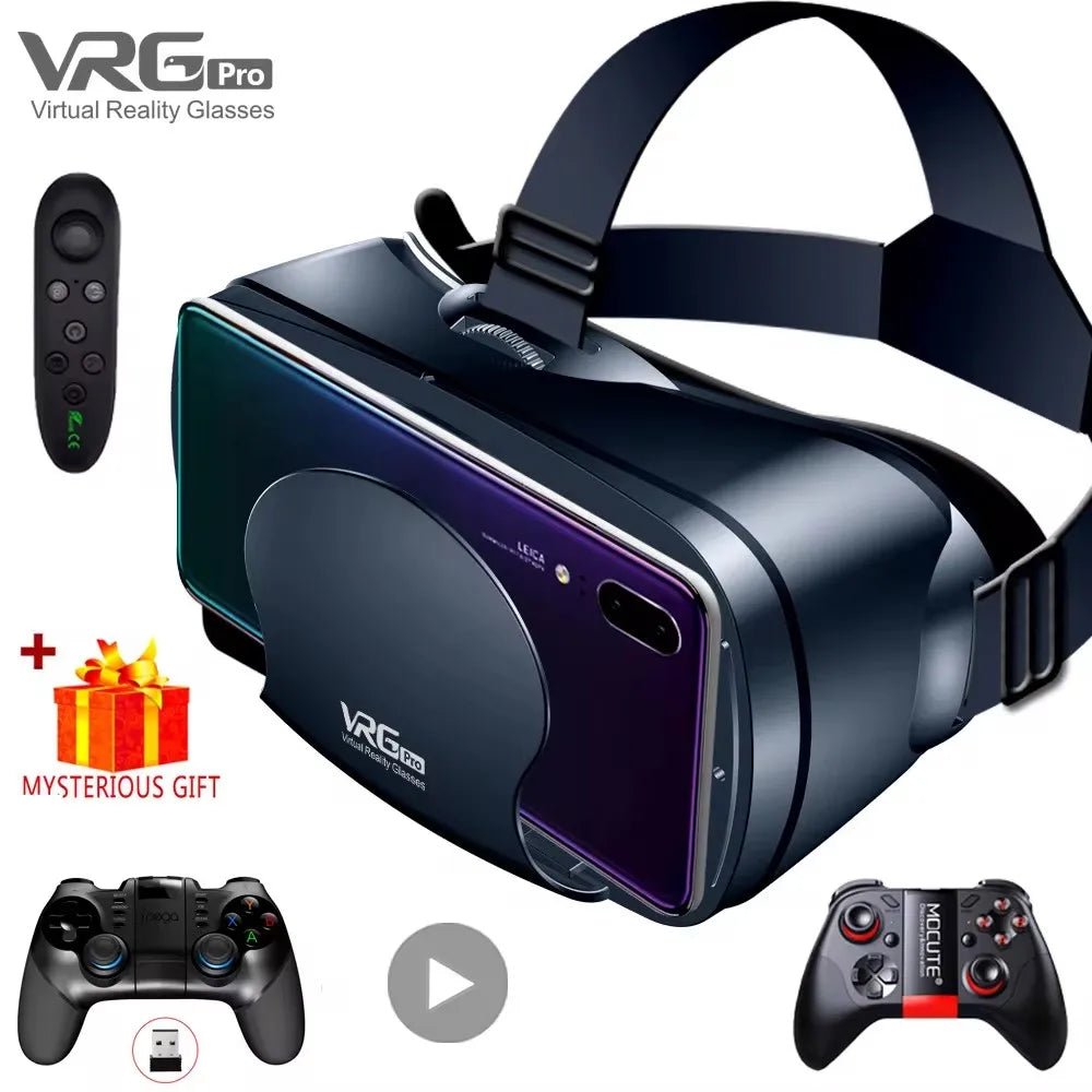 3D VR Headset Smart Glasses Virtual Reality Helmet for Smartphones Cell Phone Mobile 7 Inches Lenses Binoculars Devices Goggles