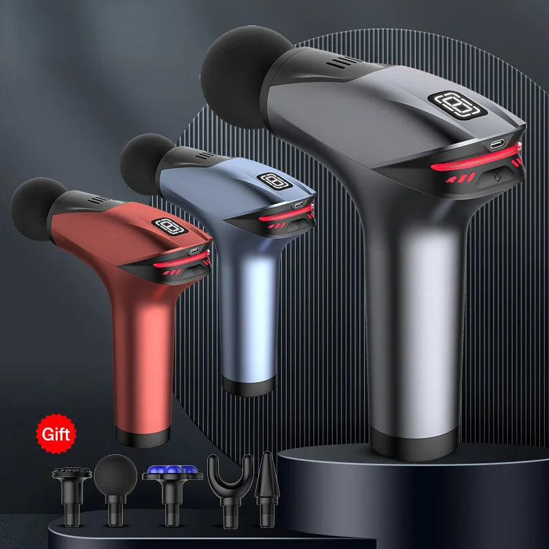 Pistola de Massagem Portátil Massajador de Percussão Profissional de Músculos Profundos para Relaxamento Corporal, Pescoço e Costas, Fitness e Emagrecimento