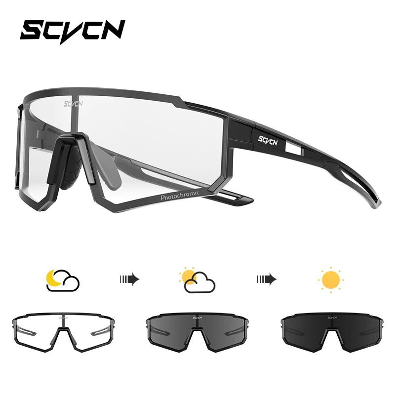 SCVCN Outdoor Cycling Sunglasses Men MTB Bike Glasses  Sports Mountain Climbing fishing Women Bicycle Cycling UV400 Goggles