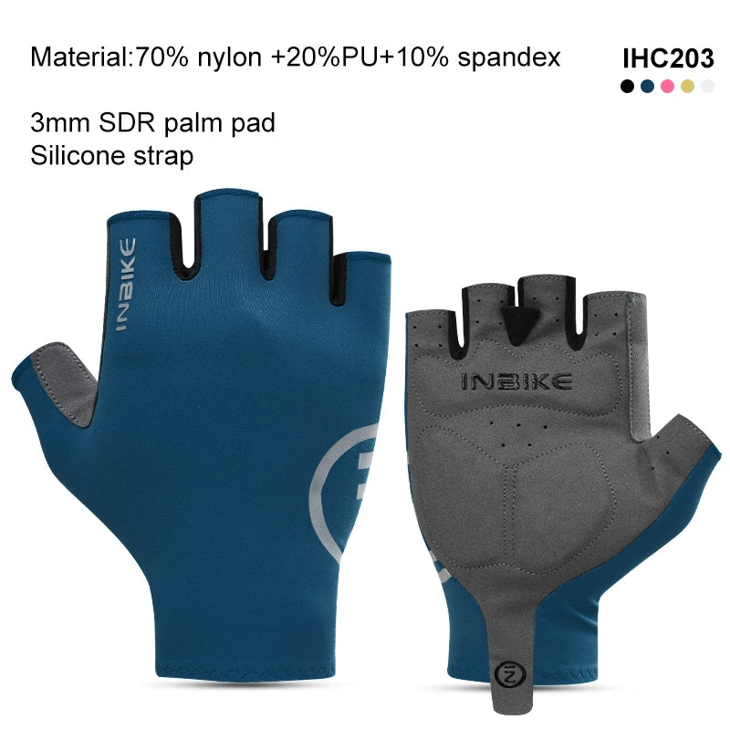 INBIKE Cycling Gloves Half Finger Summer Men Women MTB Gloves Shock-absorption Mountain Bike Sports Gloves Cycling Accessories