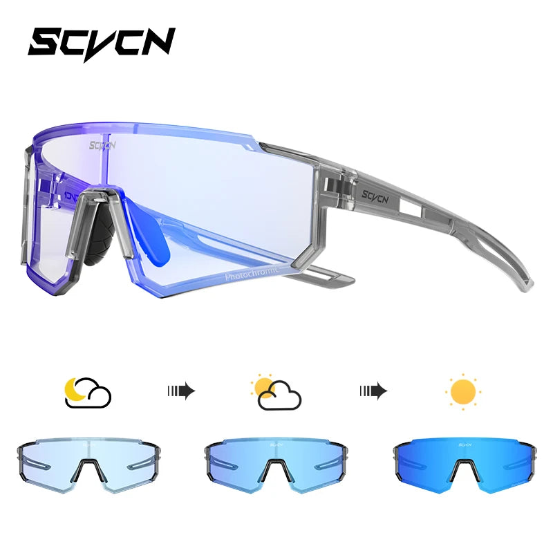 SCVCN Outdoor Cycling Sunglasses Men MTB Bike Glasses  Sports Mountain Climbing fishing Women Bicycle Cycling UV400 Goggles