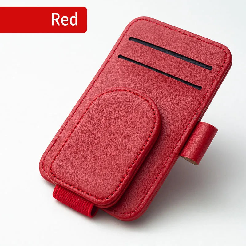 Car Sun Visor Organizer Multi-Pocket Business Card Storage Management Sunglasses Holder Visor Accessories Auto Interior