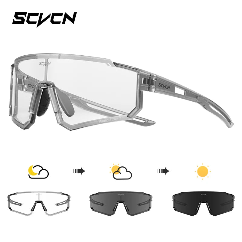 SCVCN Outdoor Cycling Sunglasses Men MTB Bike Glasses  Sports Mountain Climbing fishing Women Bicycle Cycling UV400 Goggles