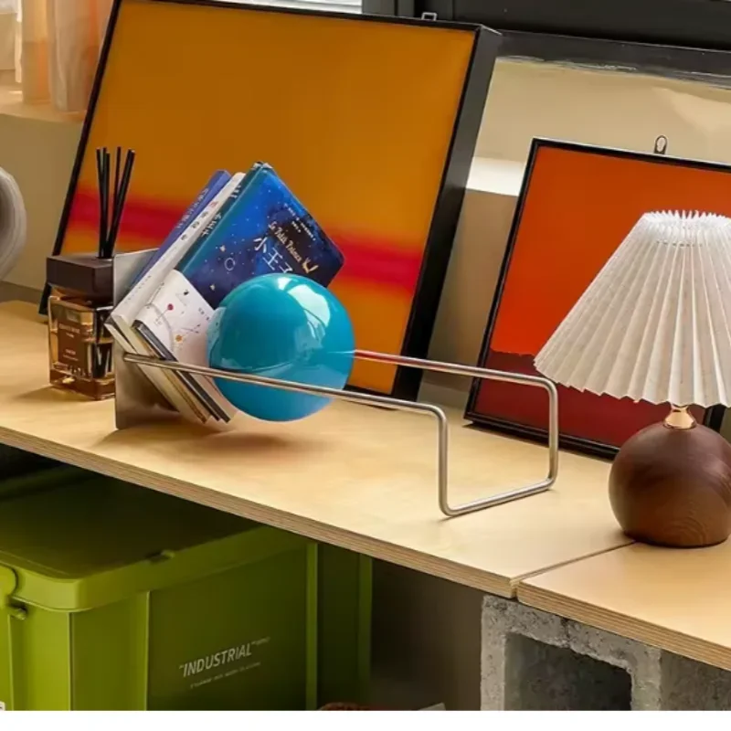 Gravity Ball Book Stand Creative Desktop Book Holder Mid Century Bauhaus Magazine Organizer Chic Office Newspaper Rack