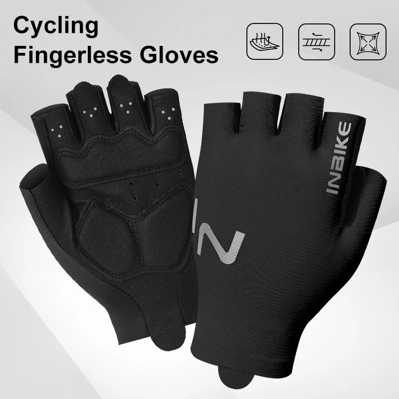INBIKE Cycling Gloves Half Finger Summer Men Women MTB Gloves Shock-absorption Mountain Bike Sports Gloves Cycling Accessories