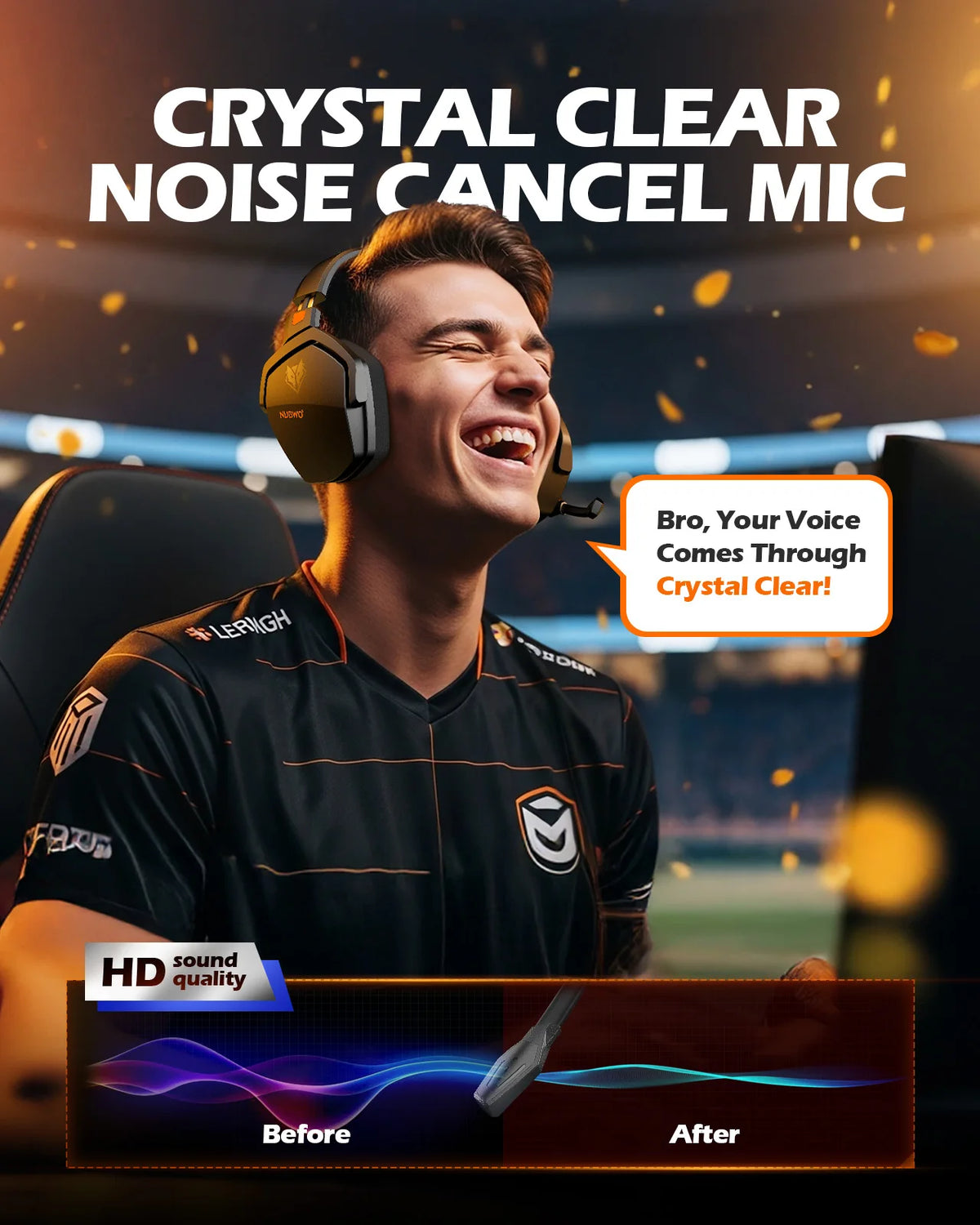 NUBWO G06 Gaming Headset 2.4GHz Bluetooth 5.3 Wireless Headphones Stereo Dual Mode Mic for PS5 PS4 PC Switch Mobile Phone Laptop