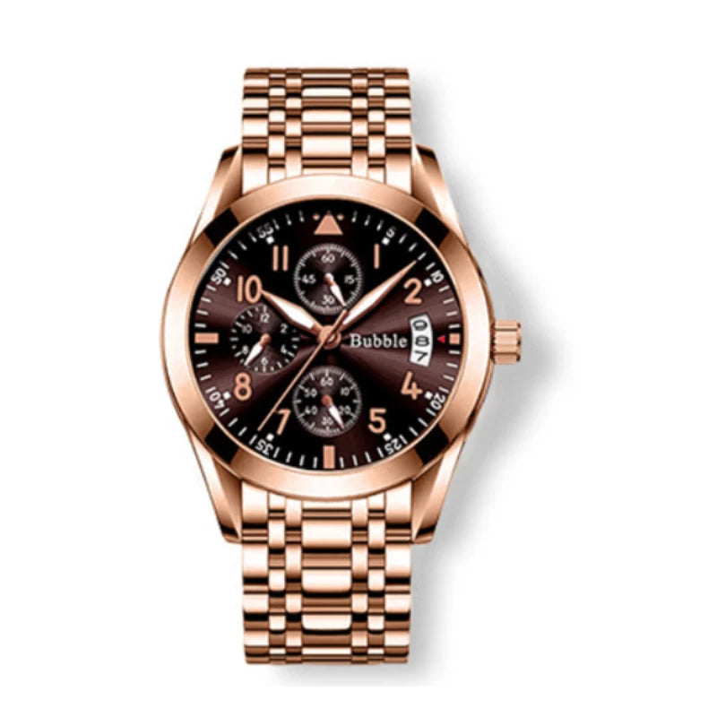 UTHAI Men's Watch Brand Light Luxury Fashion Trend Night Light Waterproof Digital Six Pin Business Leisure Quartz Watch Gift