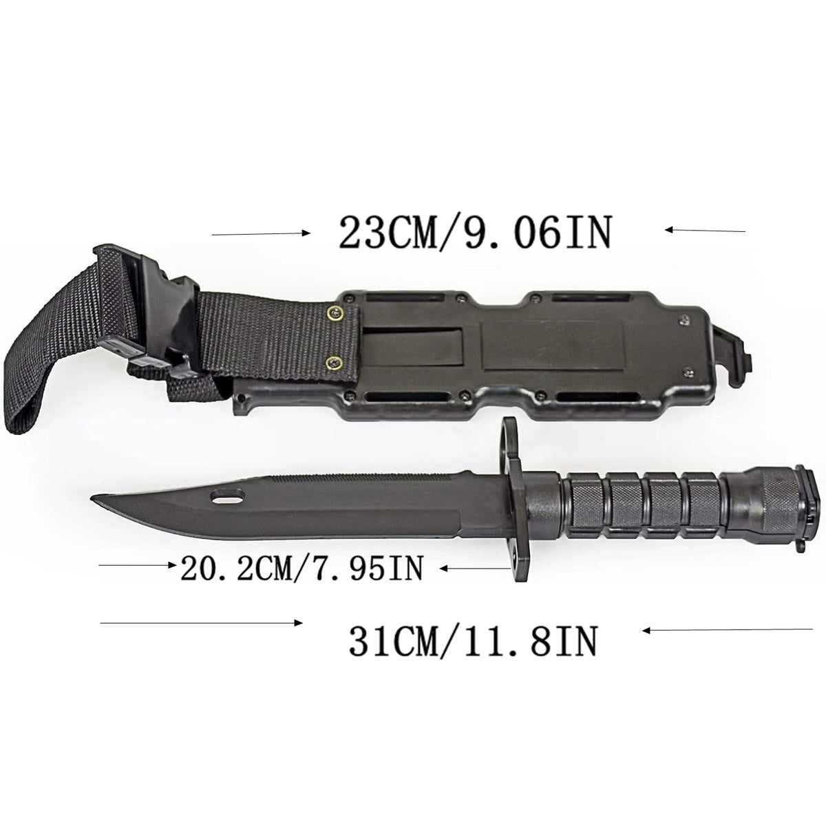 Rubber Knife Training With Sheath, Fake Plastic , Flexible And Soft Fixed Blade Suitable For Props, Halloween Martial Arts
