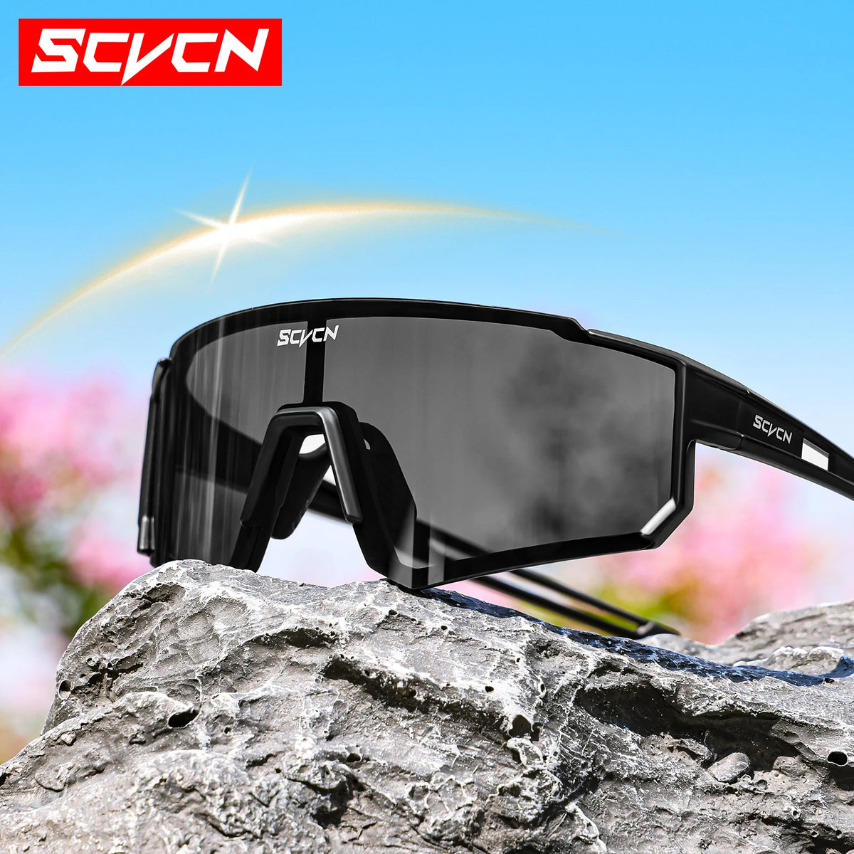 SCVCN Outdoor Cycling Sunglasses Men MTB Bike Glasses  Sports Mountain Climbing fishing Women Bicycle Cycling UV400 Goggles