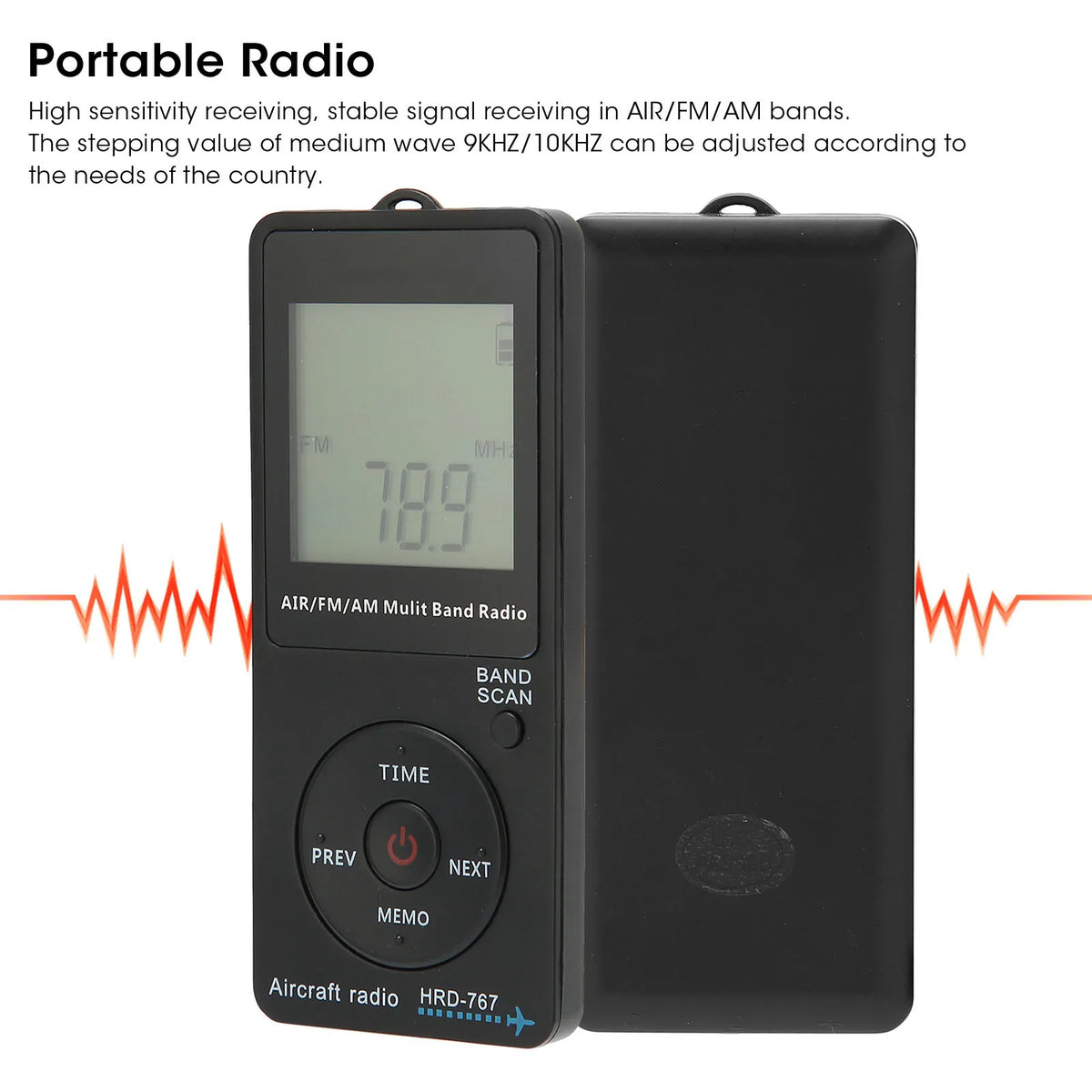 Aircraft Band Radio HRD‑767 Portable Radio Aircraft Band Automatic Power Off FM/AM/AIR Radio with Earphone Radio with Earphone