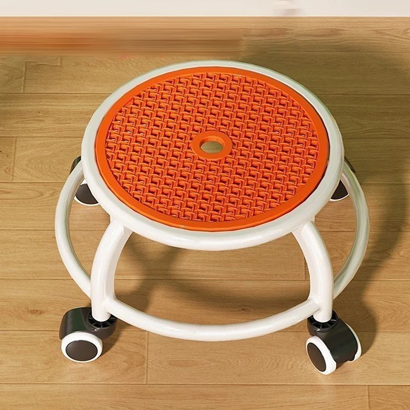 1pcs Swivel Rolling Stool Round Low Small Grey Universal Wheel Kids Adult Strong Capacity Practical Storage
