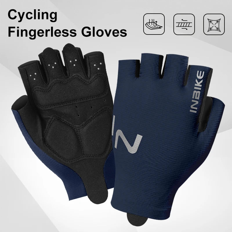 INBIKE Cycling Gloves Half Finger Summer Men Women MTB Gloves Shock-absorption Mountain Bike Sports Gloves Cycling Accessories