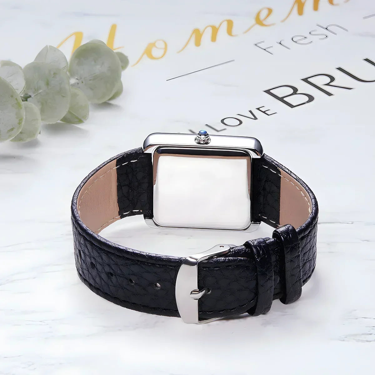 Ogeda 2025 New Square Men's Quartz Watch with Mineral Glass Alloy Case, Leather Strap, Sports Waterproof 3Bar Reloj Hombre Wat