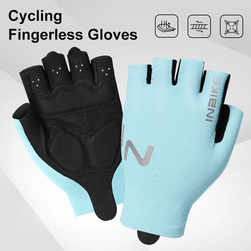 INBIKE Cycling Gloves Half Finger Summer Men Women MTB Gloves Shock-absorption Mountain Bike Sports Gloves Cycling Accessories