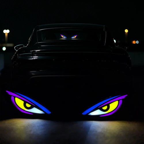2026 Solar LED Devil Eyes Windshield Warning Flashing Signal Indicator Car LED Ambient Lights with Suction Cup for Auto Window