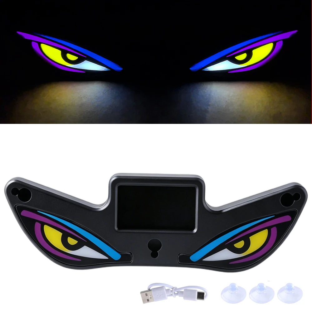 2026 Solar LED Devil Eyes Windshield Warning Flashing Signal Indicator Car LED Ambient Lights with Suction Cup for Auto Window