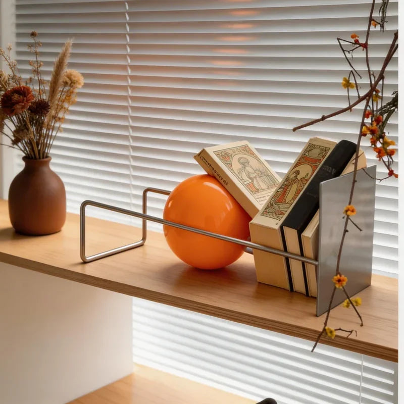 Gravity Ball Book Stand Creative Desktop Book Holder Mid Century Bauhaus Magazine Organizer Chic Office Newspaper Rack