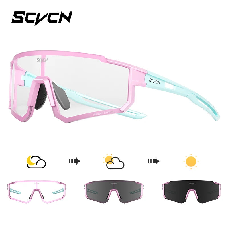 SCVCN Outdoor Cycling Sunglasses Men MTB Bike Glasses  Sports Mountain Climbing fishing Women Bicycle Cycling UV400 Goggles